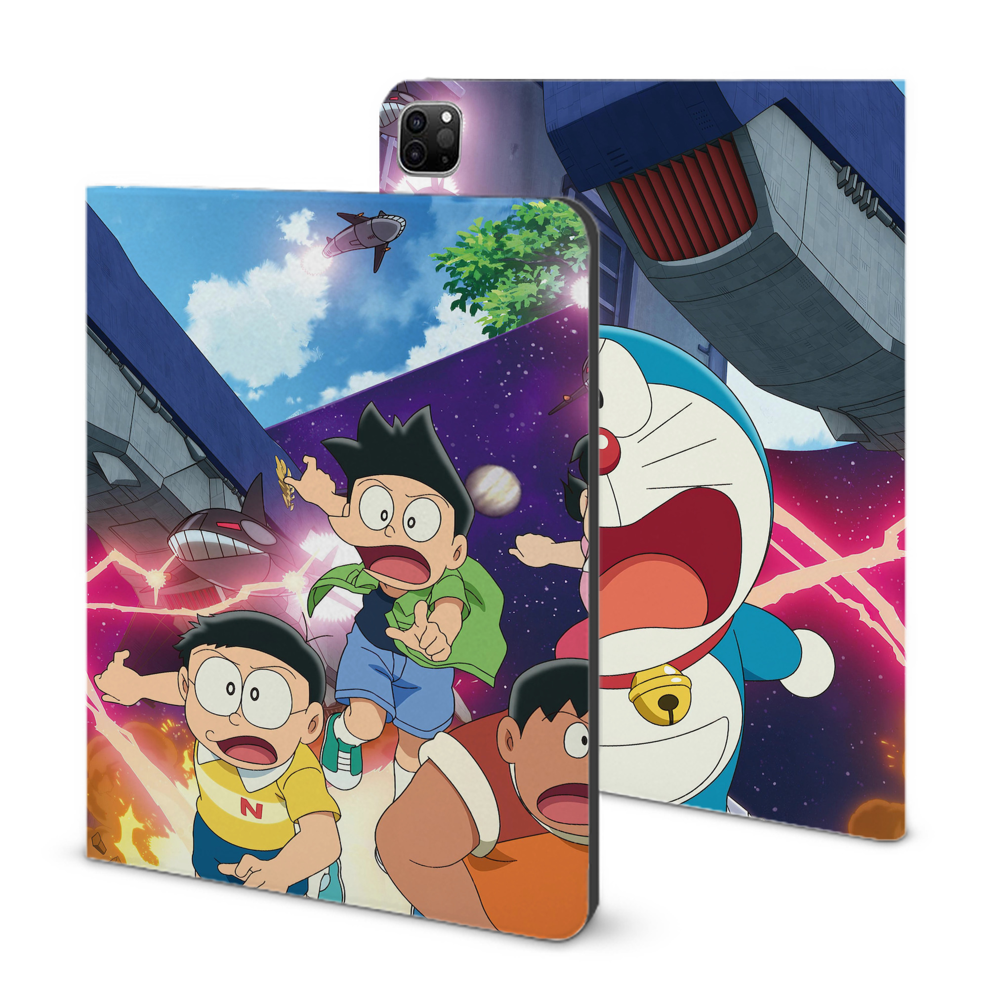 （画像用） ドラえもん Doraemon IPad ケース ブック型 PUレザー TPU 耐衝撃 軽量 薄型 ペン収納なし 全面保護 IPad 各モデル対応